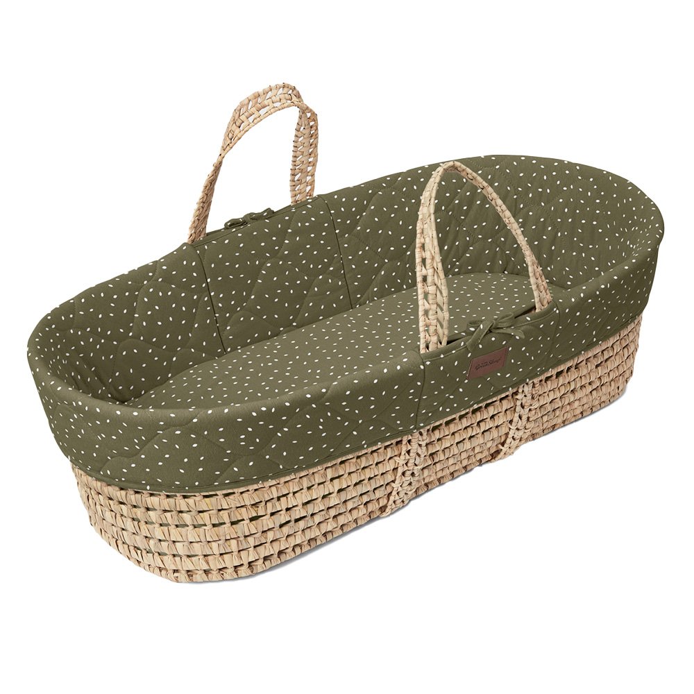 The Little Green Sheep Natural Quilted Moses Basket Mattress Juniper Rice