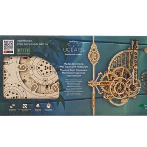 Ugears Model Aero Clock, Wall Clock With Pendulum