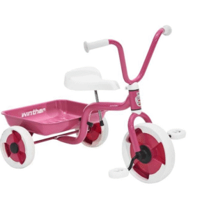 Vaaleanpunainen Kolmipyörä laatikolla Winther Kolmipyörä 40525