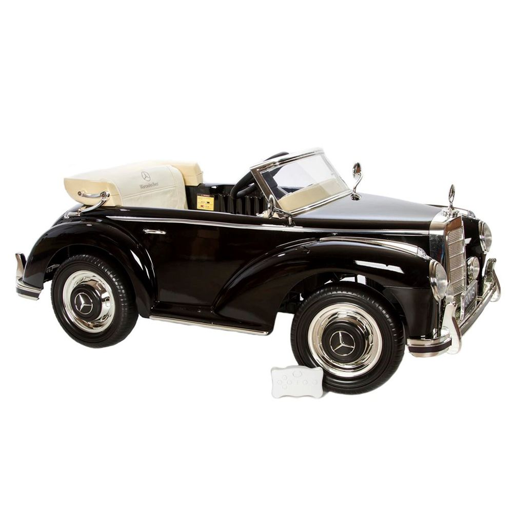 Mercedes 300S 12V musta kumipyörillä Sähköauto lapsille 300S