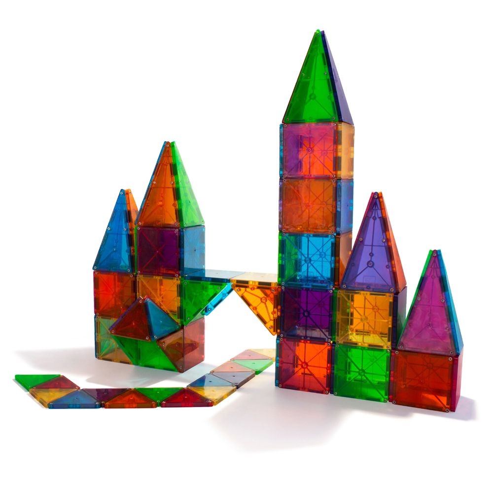 Magna Tiles läpinäkyvät värit 100 osaa Magna Tiles Rakennussarja 43003