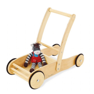 Työntökärry Massiivipuuta, kirkaslakattu Pinolino Vauvan Lelut 039967