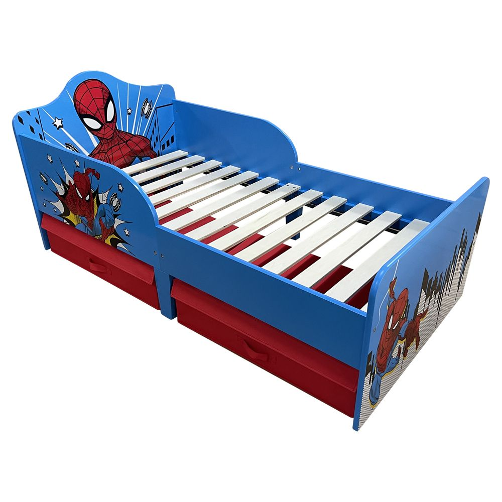 Spiderman juniorisänky kangaslaatikoilla Hämähäkkimies lastensänky 918502
