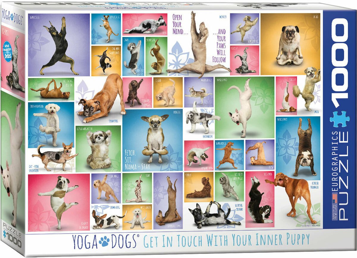 Eurographics Puzzle 1000 Palan Palapeli Yoga Dogs