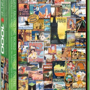 Eurographics Puzzle 1000 Palan Palapeli Travel Around The World - Vintage Posters