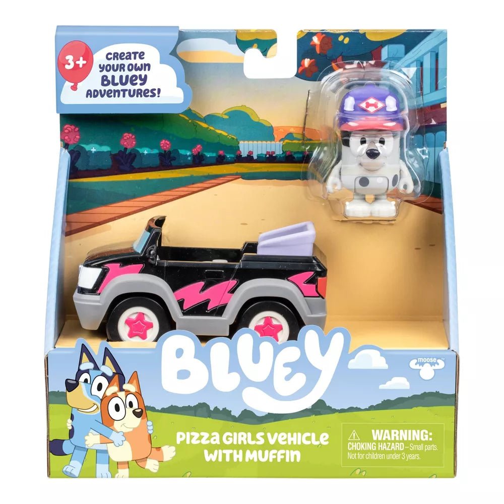 BLUEY Pitsa-auto ja Muffin-hahmo