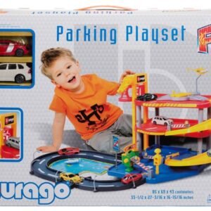 Burago Parkkitalo Leikkisetti ja 2 Autoa