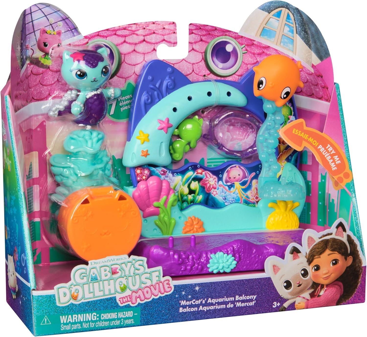 Gabby's Dollhouse The Movie MerCat's Aquarium Balcony Leikkisetti