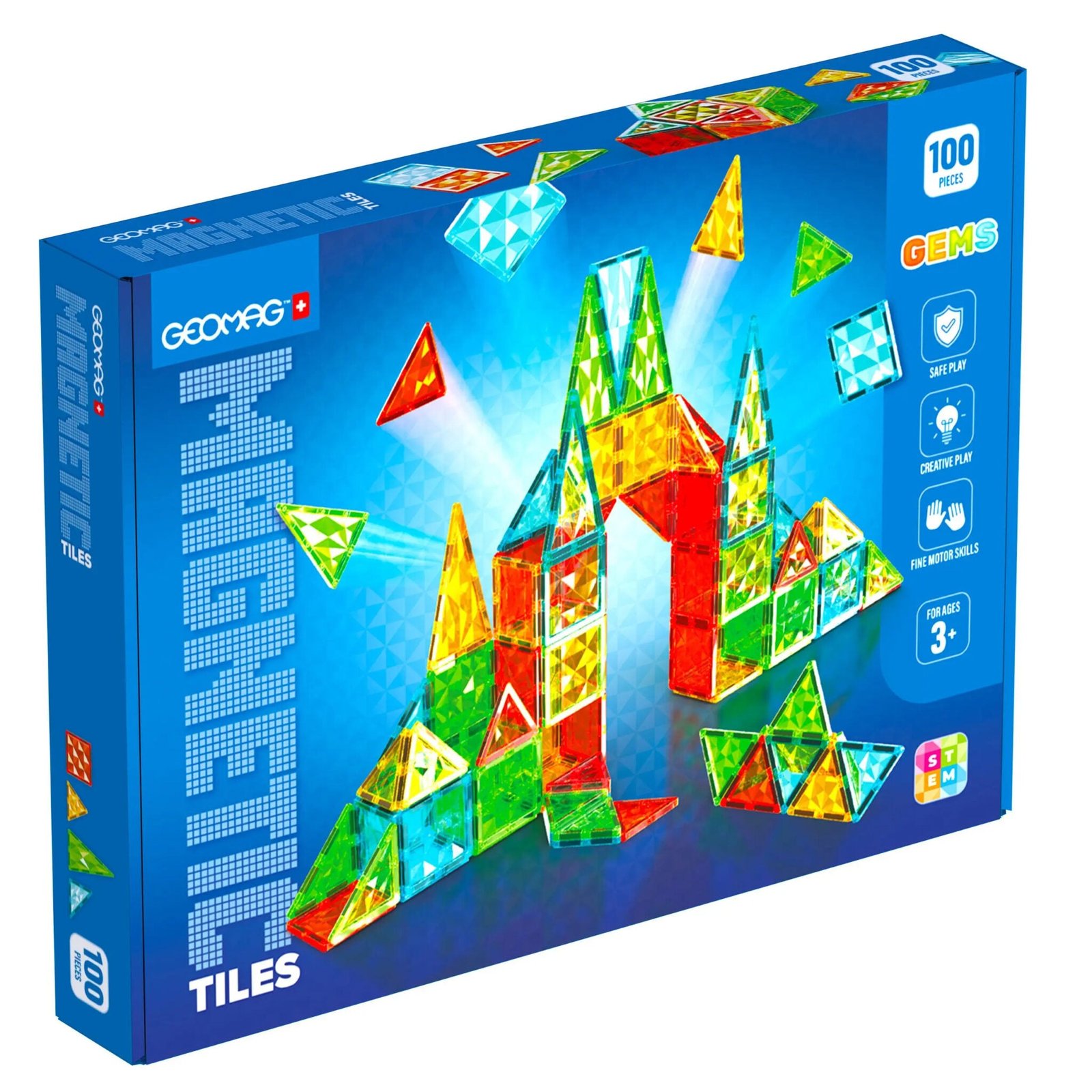 Geomag Magnetic Tiles 3D Rakennussarja 100 Palaa