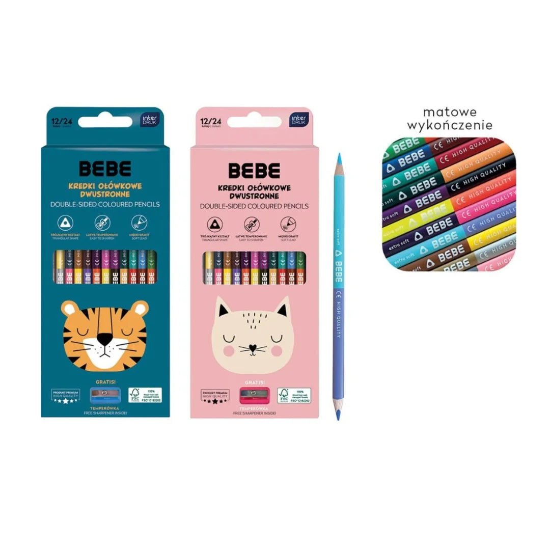 Bebe Kaksipuoliset Värikynät 12 kpl / 24 Väriä Lajitelma