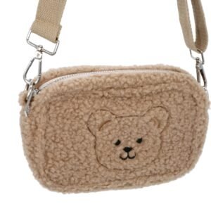 Kis Me Lasten Olkalaukku/Vyölaukku Pörröinen Nalle Beige