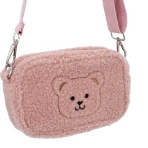 Kis Me Lasten Olkalaukku/Vyölaukku Pörröinen Nalle Vaaleanpunainen