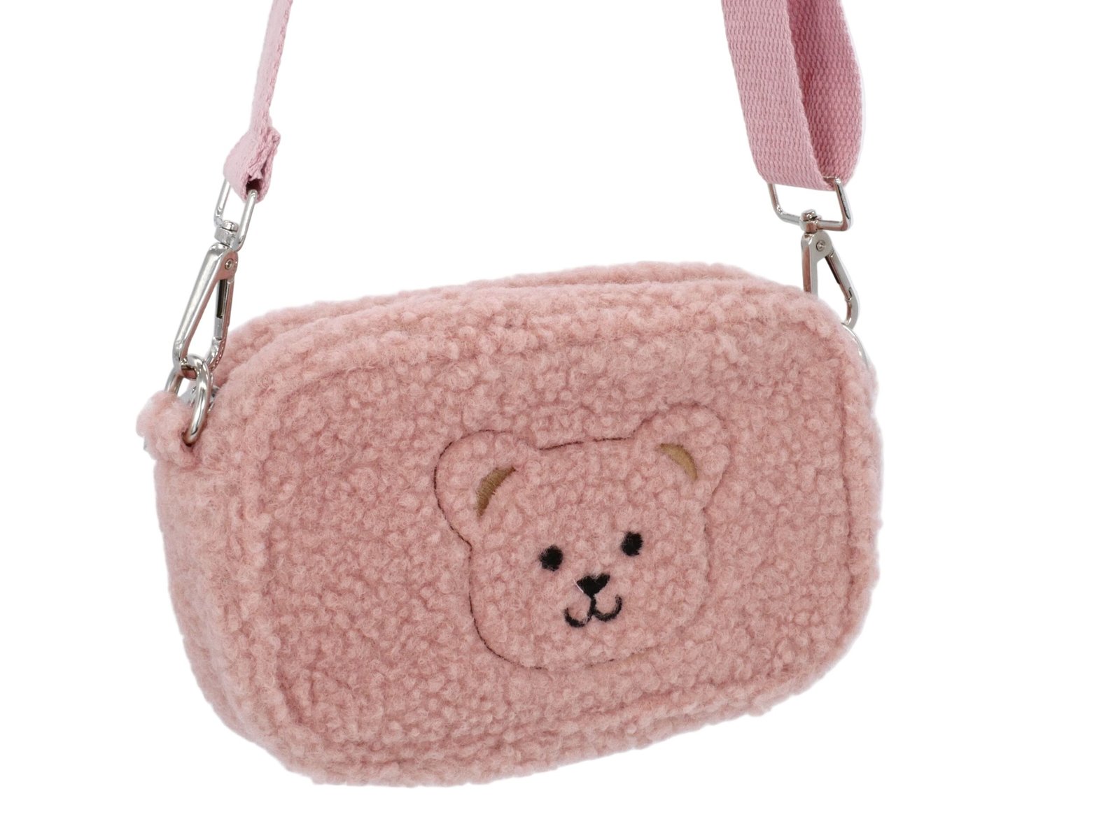 Kis Me Lasten Olkalaukku/Vyölaukku Pörröinen Nalle Vaaleanpunainen