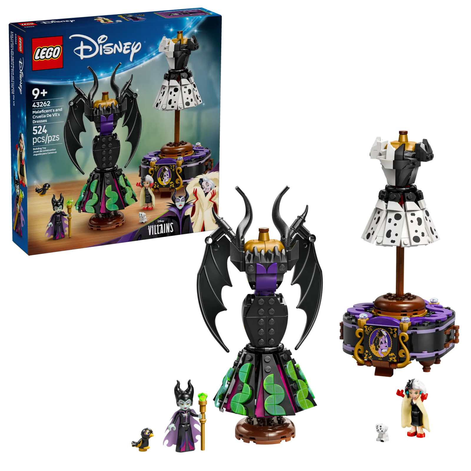 LEGO Disney 43262 Pahattaren ja Cruella de Vilin Mekot