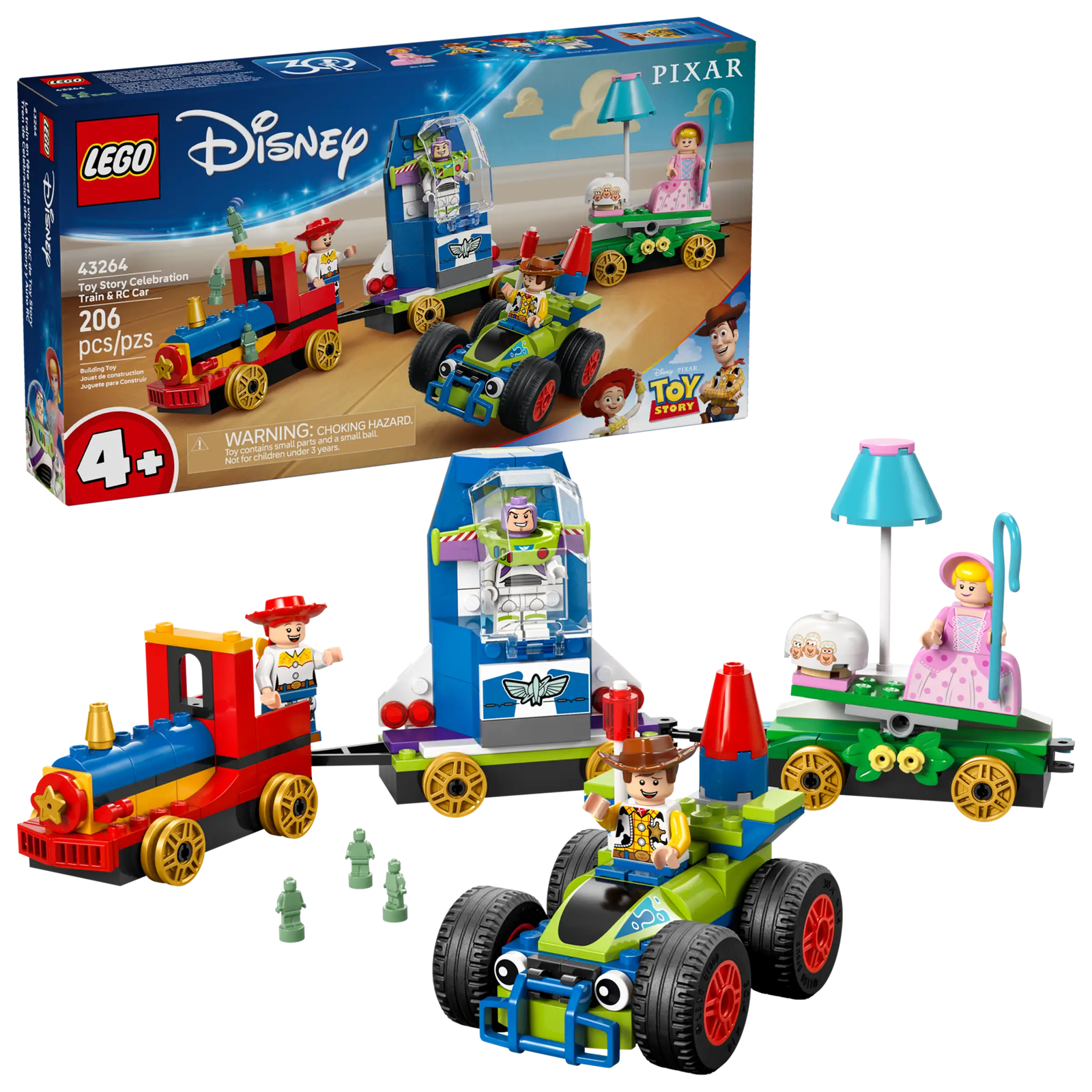 LEGO Disney 43264 Toy Story -juhlavuoden Juna ja Radio-ohjattava Auto