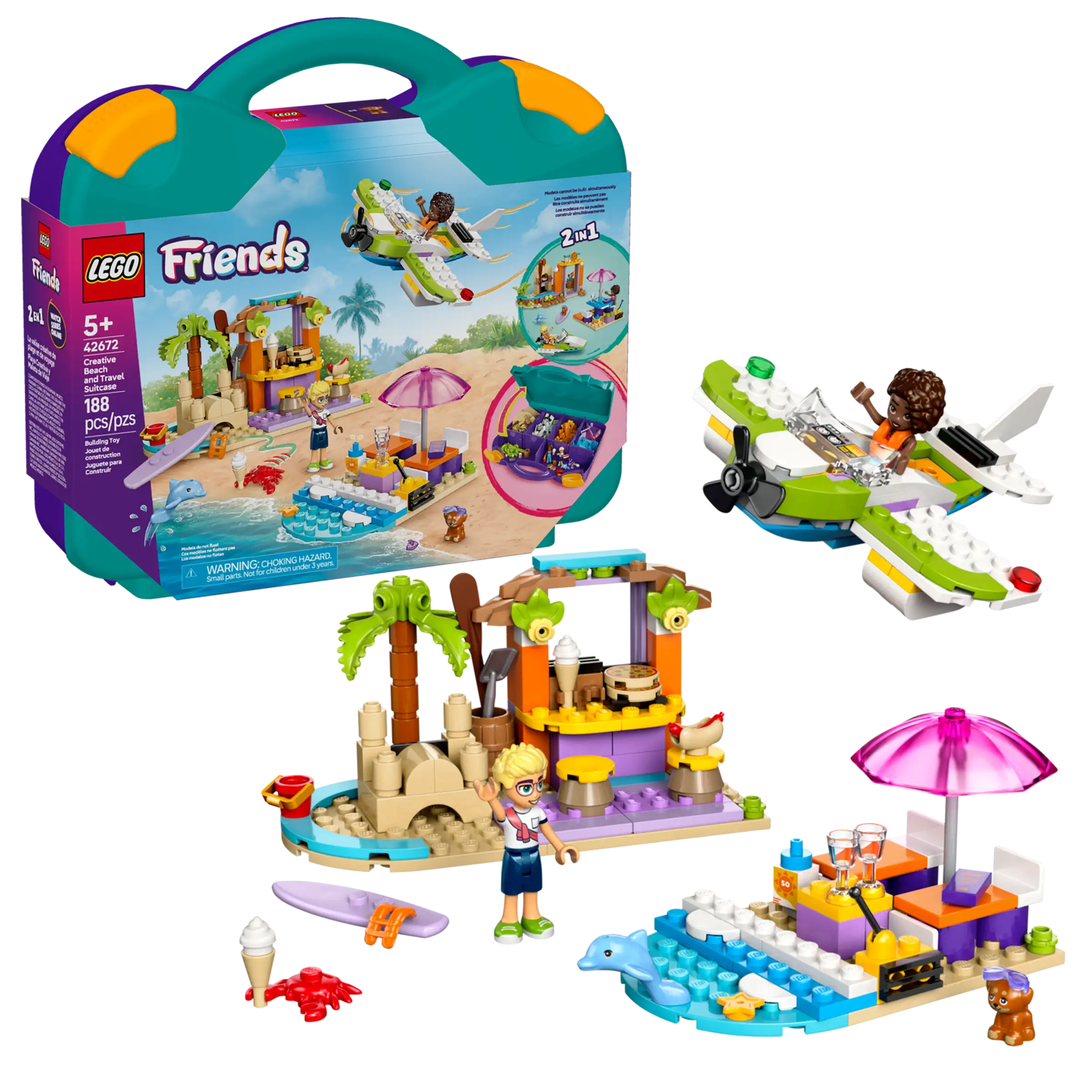 LEGO Friends 42672 Loma ja Rantarakennelmat Matkalaukussa