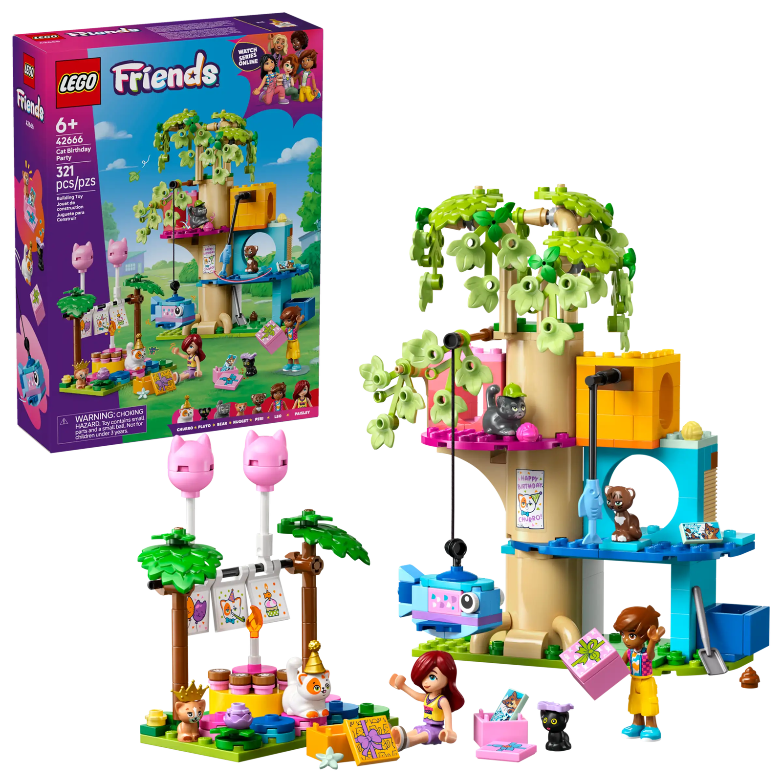 Lego Friends 42666 Kissan Synttärijuhlat ja Puumaja