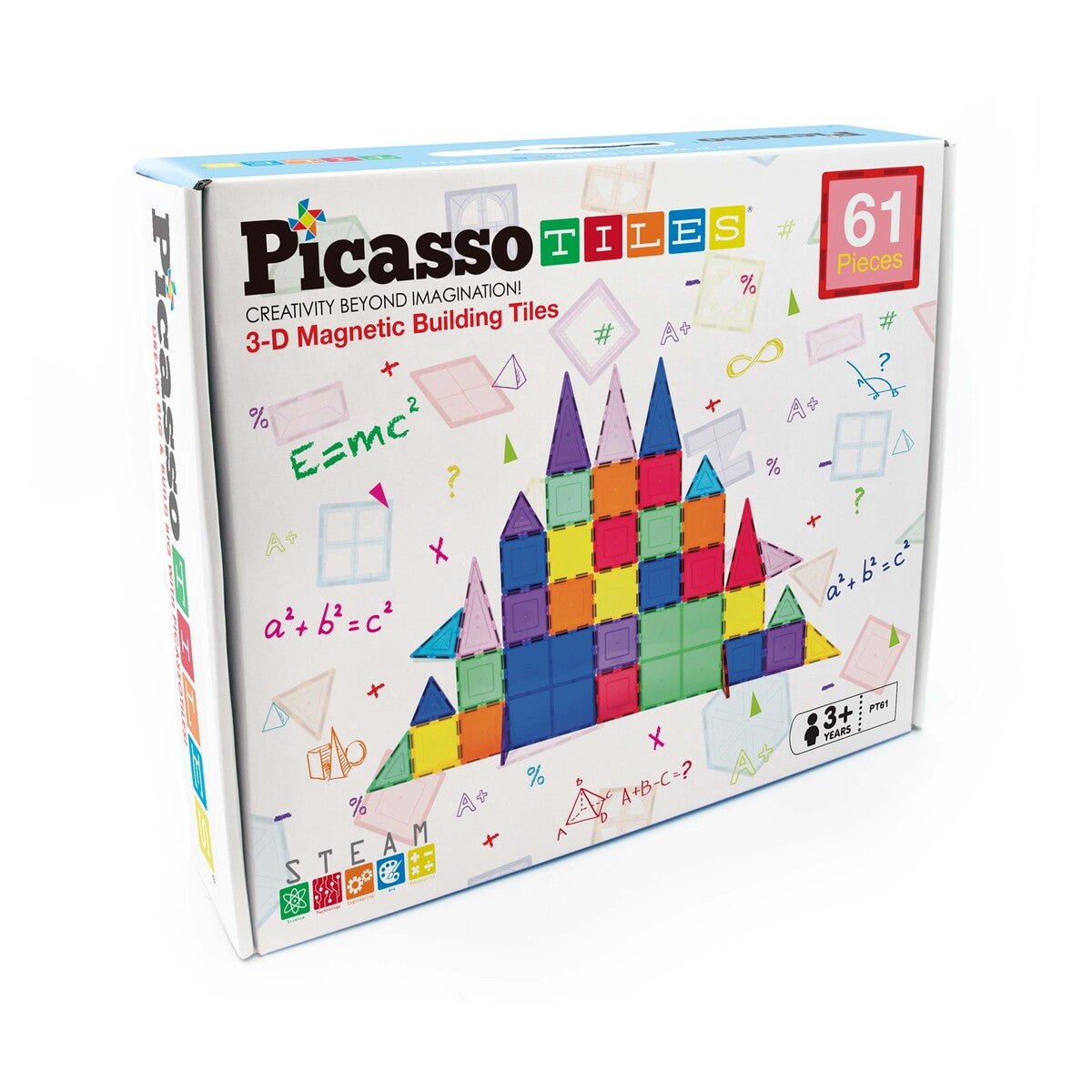 PicassoTiles Magneettinen 3D Rakennussarja 61 Osaa