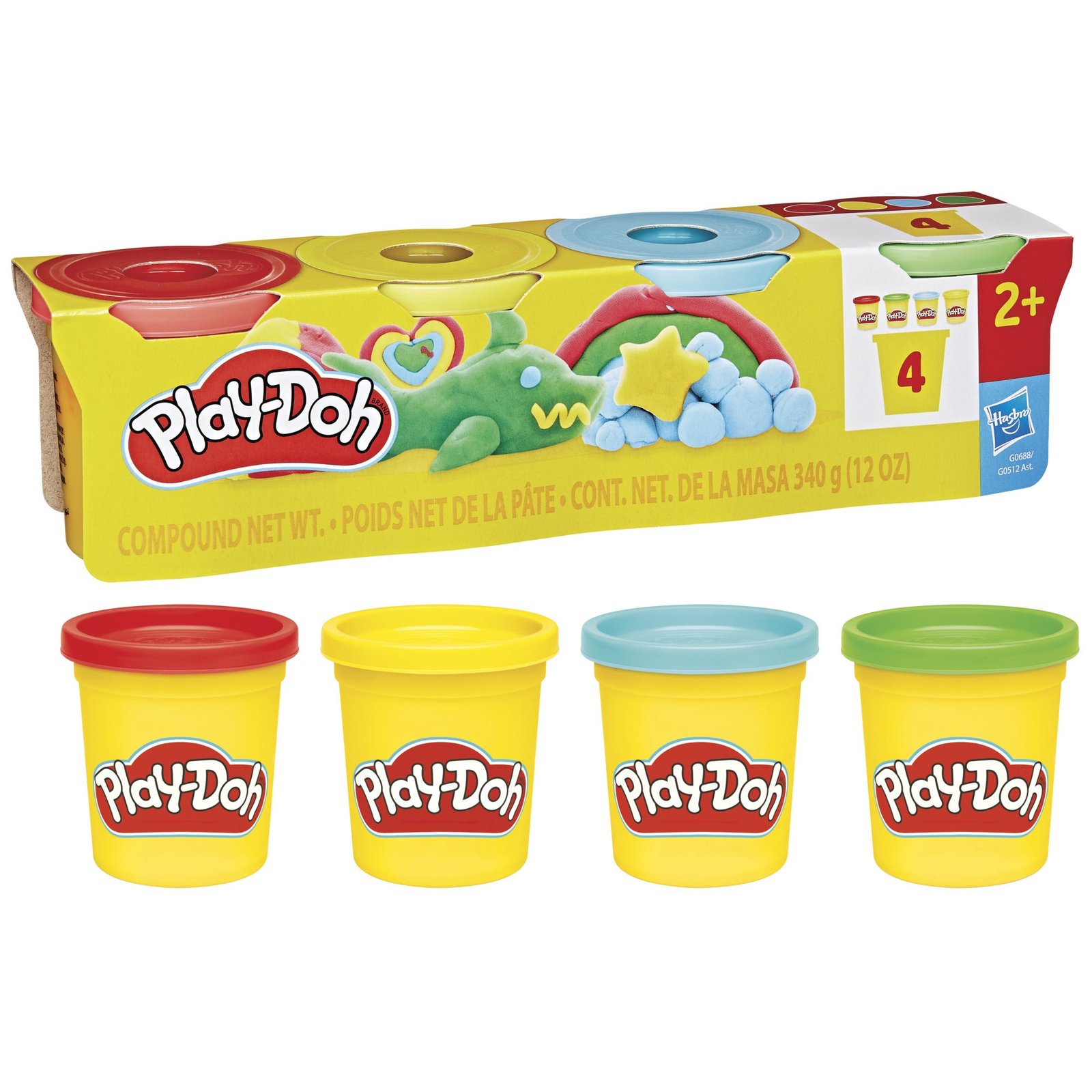 Play-Doh Muovailuvaha 4 kpl Perusvärit