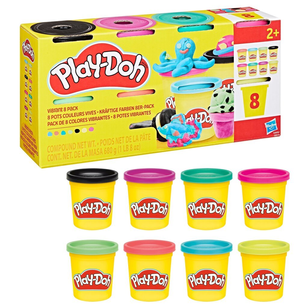 Play-Doh Muovailuvaha 8 Värin Täyttöpakkaus Perusvärit