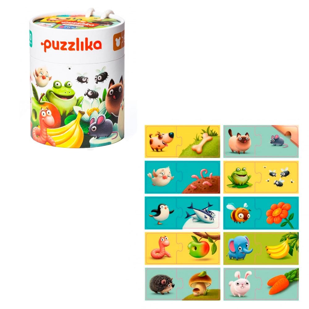 Yhdistämispalapeli 10 x 2 Palan Palapeli Eläimet ja Ruoat