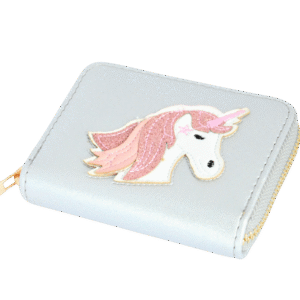 KiS Me Lasten Lompakko Glitter Yksisarvisella Hopea 11x9 cm