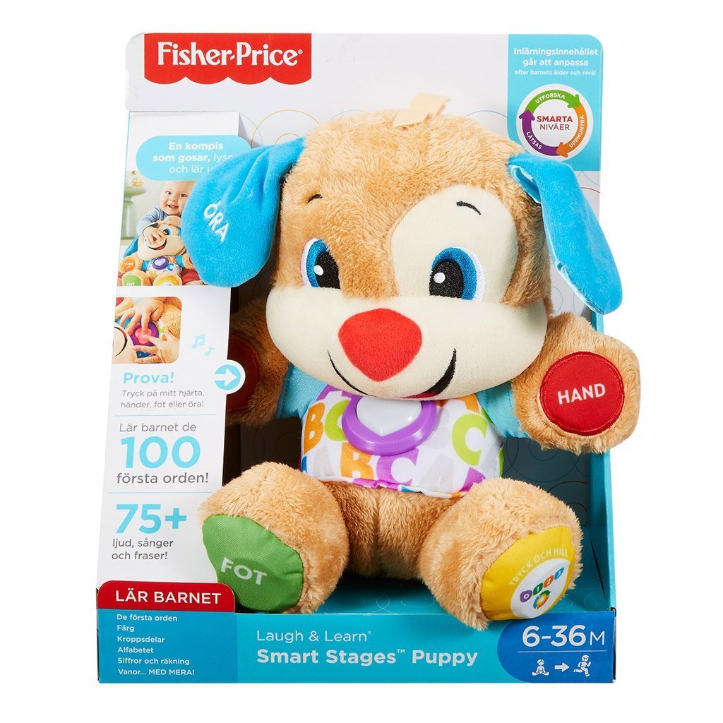 Fisher-Price Smart Stages Puppy Opettavainen Pehmolelu Ruotsi/Svenska