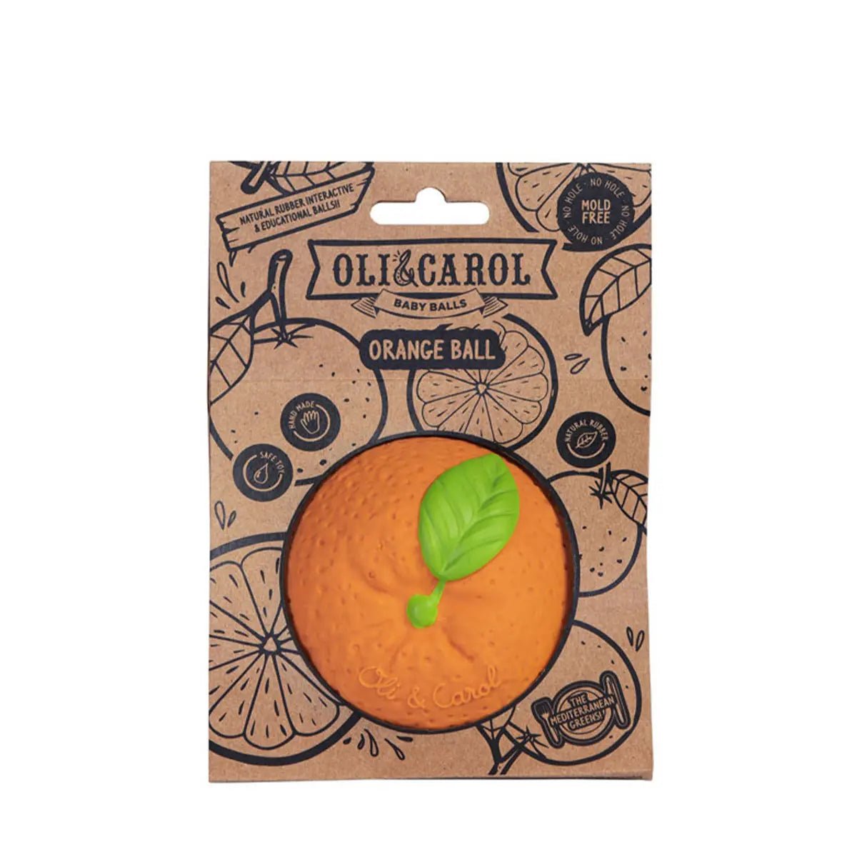 Oli & Carol Luonnonkumi Baby Ball Appelsiini
