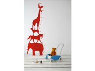 Ferm Living Animal Tower seinätarra, punainen