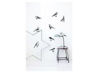 Ferm Living Drawing Birds seinätarra, musta