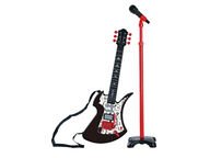 Sähkökitara, mikrofoni ja jalusta