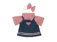 Farkkumekko ja ruutupaita, 40 cm