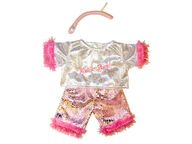 Kimalteleva rokkitähti-asu ja mikrofoni, 40 cm