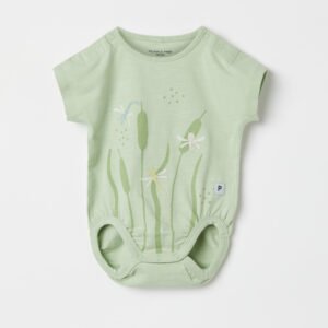 Lyhythihainen body brodeerauksella, sudenkorento