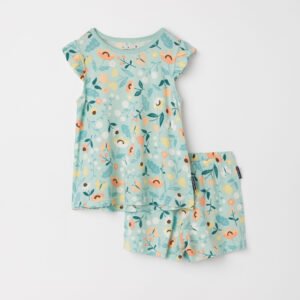 Lyhythihainen pyjamasetti, kukkakuvio