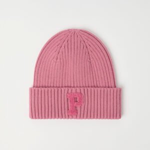 Yksivärinen ribbipipo P-applikoinnilla