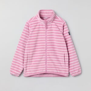 Raidallinen fleecetakki taskuilla