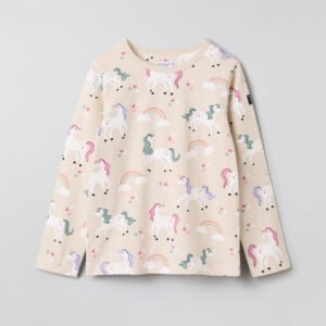 Pitkähihainen t-paita yksisarviskuviolla