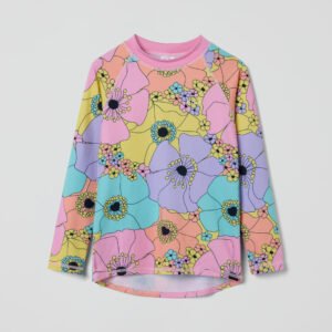 Pitkähihainen UV-paita kukkakuviolla