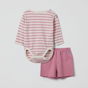 Raidallinen body- ja shortsisetti