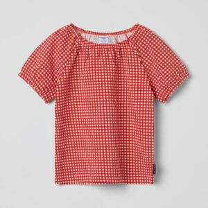 Ruudullinen paita puhvihihoilla