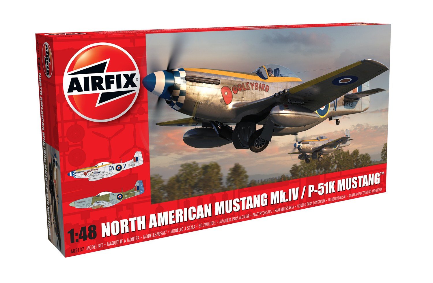 Airfix North American Mustang Mk.IV/P-51K Mustang 1:48 Mallinrakennussarja