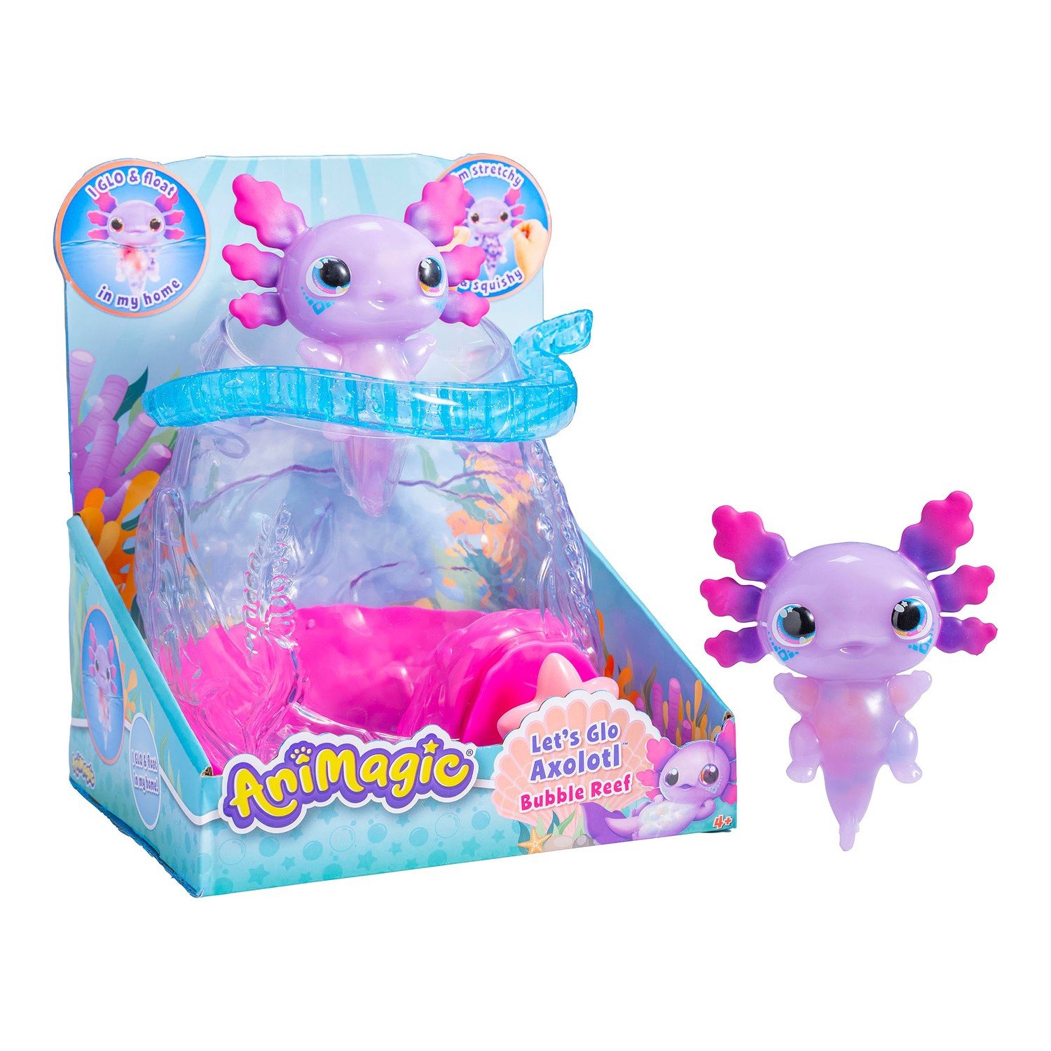 Animagic Lets Glo Axolotl Bubble Reef
