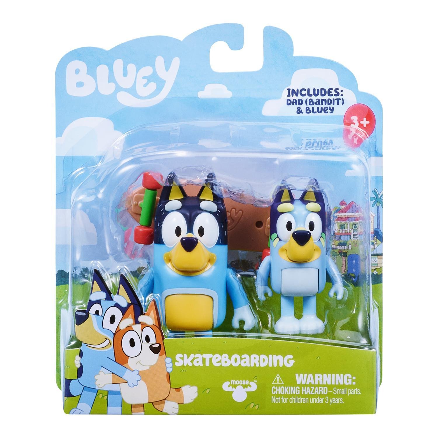 Bluey Figuurit 2-pakkaus tarvikkeineen Rullalautailu