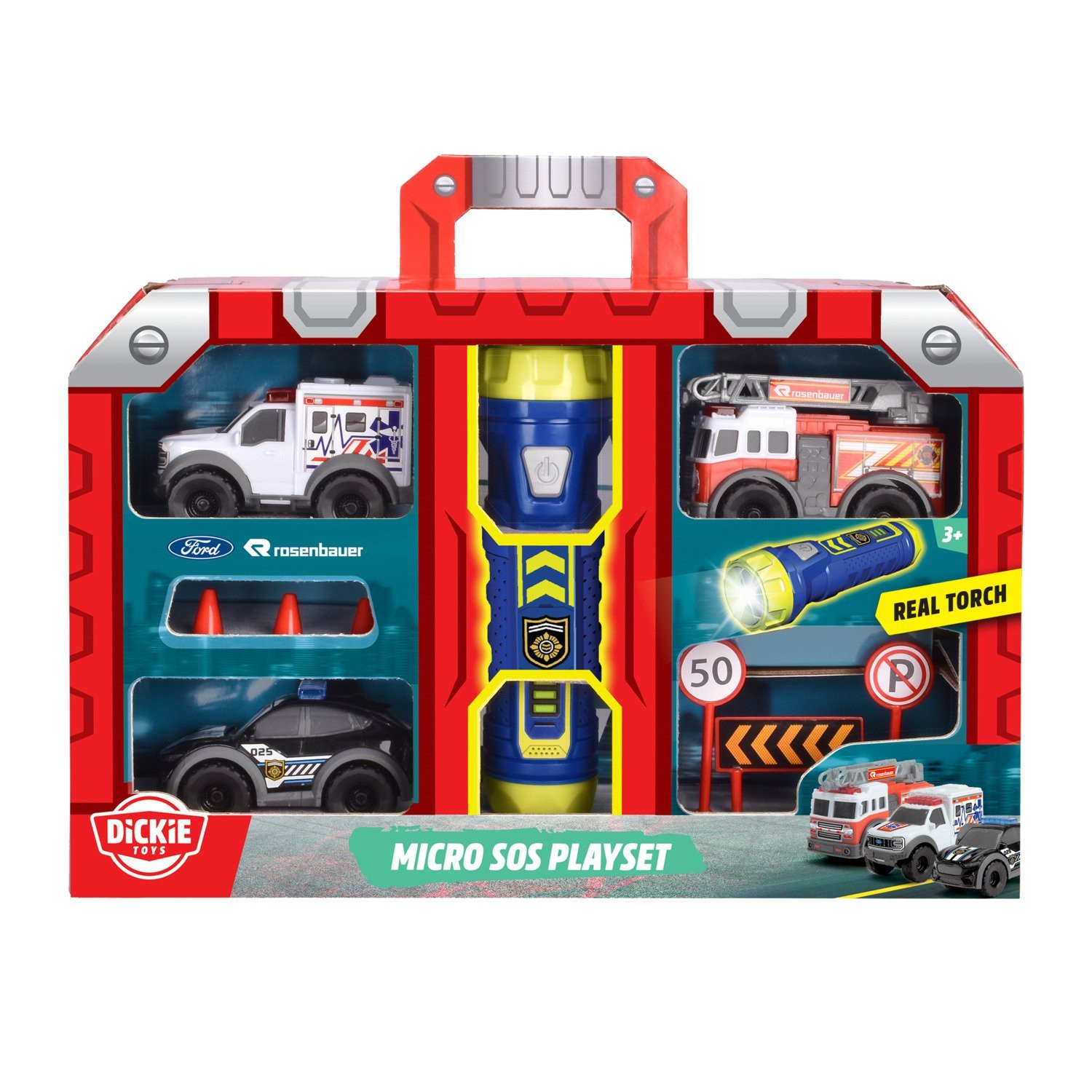 Dickie Toys Micro SOS Leikkisetti taskulampulla