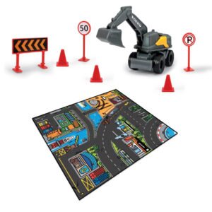 Dickie Toys Micro World Leikkimatto ajoneuvolla Construction