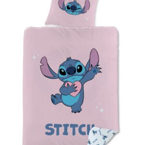 Disney Stitch Pussilakanasetti Vaaleanpunainen 150x210cm