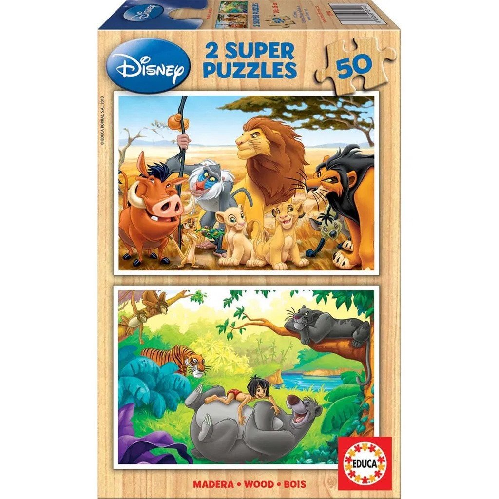 Educa Disney Animal Friends Puinen palapeli 2 x 50 palaa