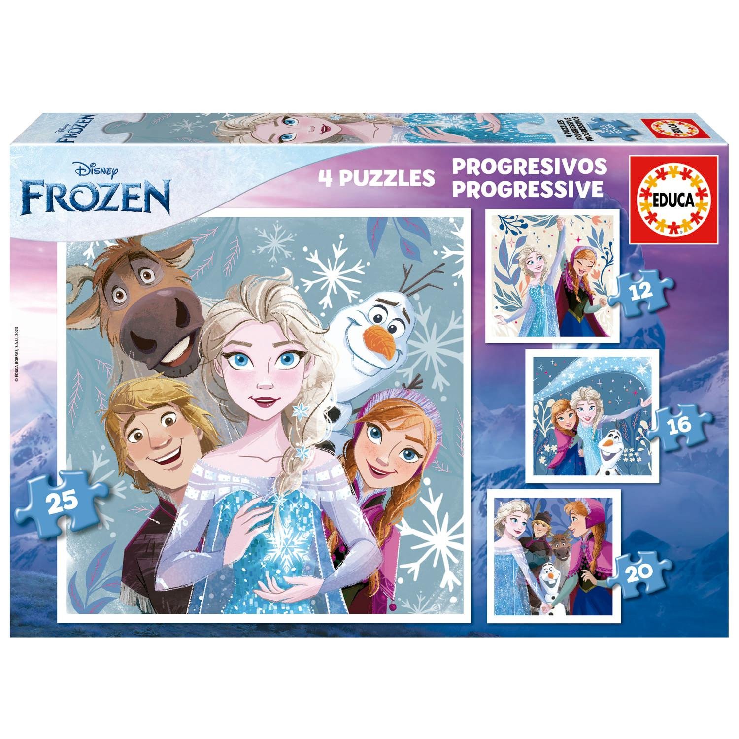 Educa Frozen 4 kpl palapeli 12-16-20-25 kpl