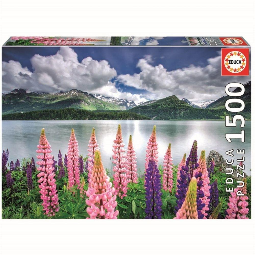 Educa Lupins On The Shores Of Lake Sils Puzzle 1500 pieces 19271